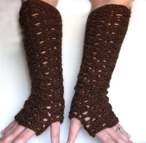 Pdf Crochet Pattern Elbow Length Lace Fingerless Gloves Long Opera Style Etsy