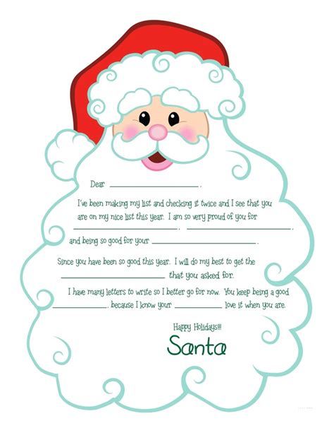 Sample Letter To Santa From Child