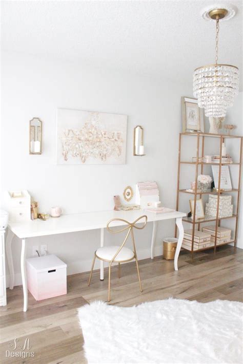 Blush And Gold Glam Office Reveal Home Office Design Home Office