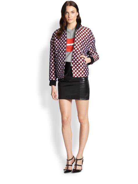 Red Valentino Leather Mini Pencil Skirt In Black Lyst
