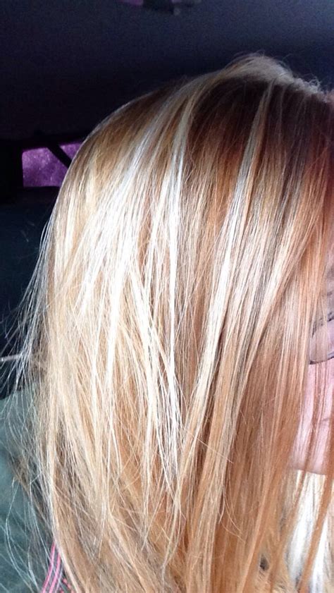 Platinum hair is in demand! Orange red hair with blonde highlights | Blonde hair with ...