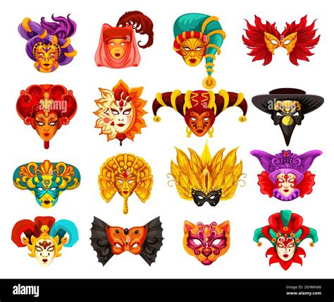 Máscaras de carnaval venecianas tradicional festival de máscaras de