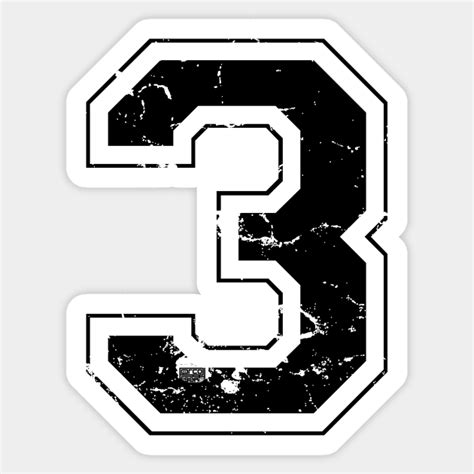 Number 3 Three Black Jersey Sports Athletic Player Jersey Letter 3