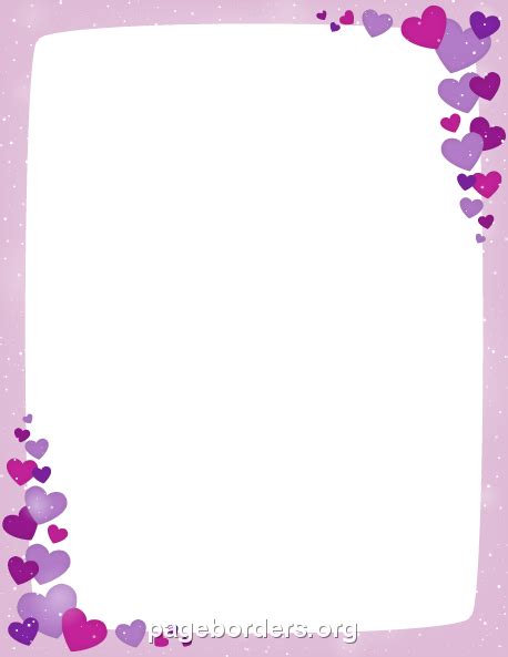 Printable Purple Valentine Border Use The Border In Microsoft Word Or