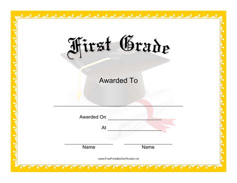 First Grade Certificate Template Download Printable Pdf Templateroller