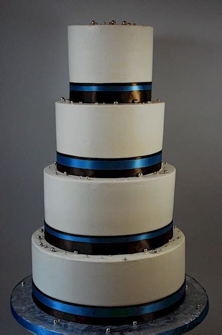 Cup A Dee Cakes Blog Brown And Blue Ribbon Wedding Cake