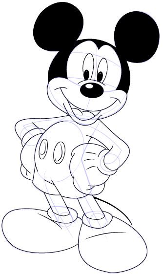 Cara Mudah Sketsa Atau Menggambar Mickey Mouse