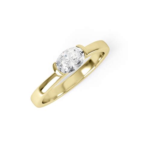 Lexi Horizontal Set Oval Shape Diamond Engagement Ring Marlows Diamonds