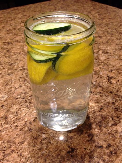 Then cut across the other way to form rectangles—they should be between 3 and 4 inches across; Lemon water with cucumber. 1 lemon, wedge the ends ...