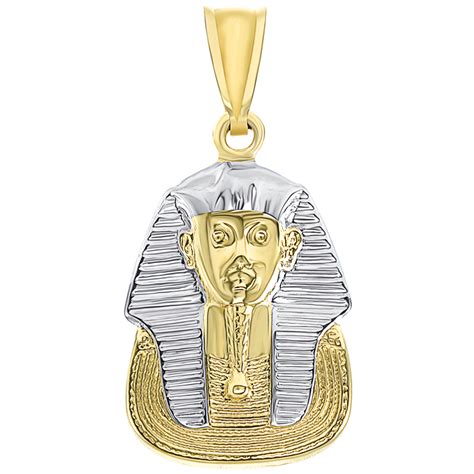 14k Yellow Gold King Tut Charm Egyptian Pharaoh Pendant
