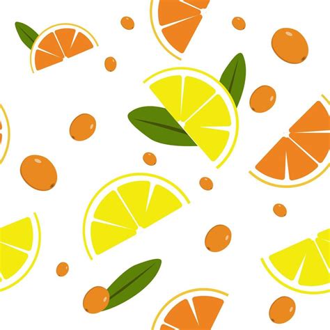 Oranges Et Citrons Modèle Vectoriel Plat Sans Soudure Fond De Fruits