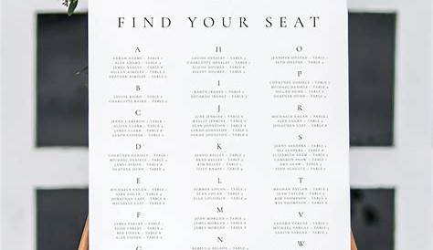 Alphabetical Seating Chart Template Modern Elegant Wedding | Etsy UK