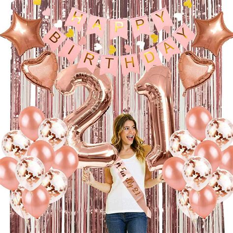 21st Birthday Decorations Party Supplies Kit For Her Finally 21