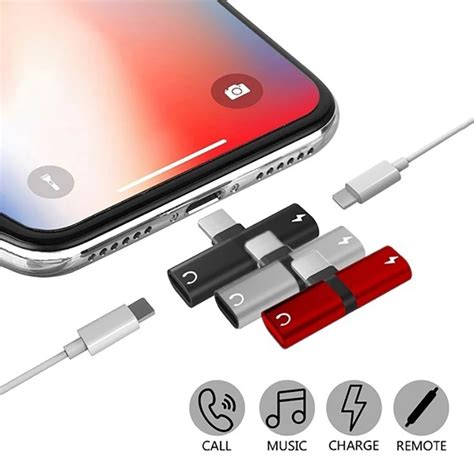 2 In 1 Dual Audio Fast Charging Adapter Splitter For Iphone X Xr Xs Max