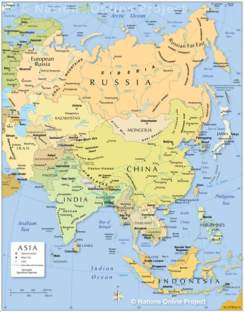 Map Of Continent Asia Nfszu Large Map Of Asia
