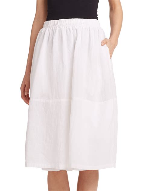 Eileen Fisher Linen Skirt In White Lyst