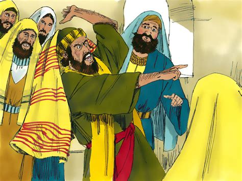 FreeBibleimages :: Jesus delivers and heals in Capernaum :: Jesus delivers a demon possessed man 