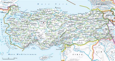 Turchia mappa paese poligonale con faretti posti. Turchia Mappa Politica