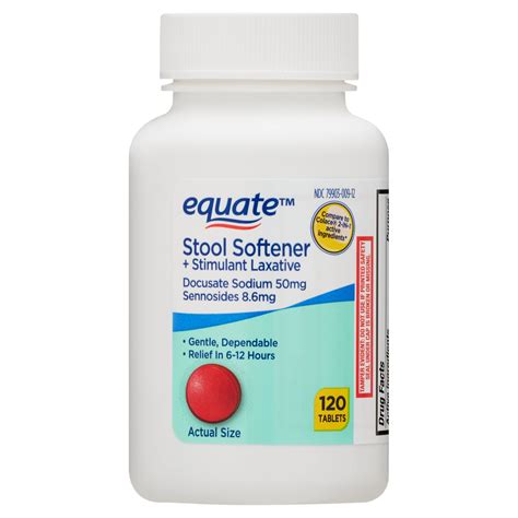 Equate Stool Softener Plus Stimulant Laxative Tablets For Constipation 120 Count