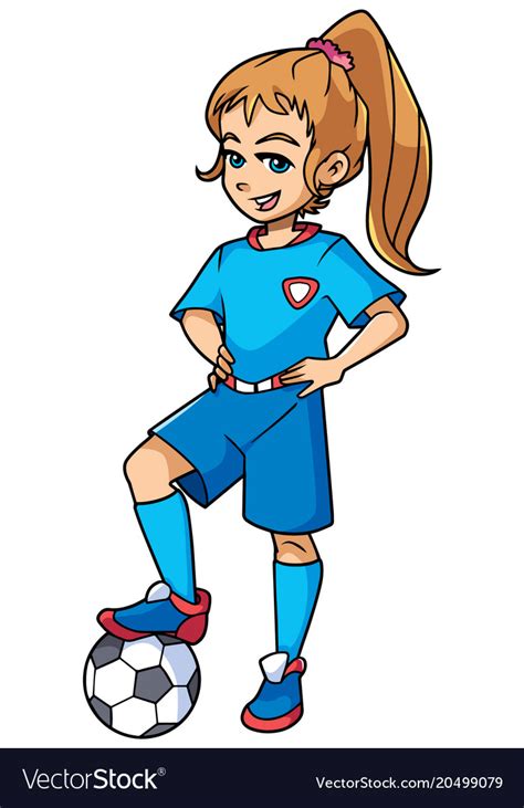 Football Girl Standing Royalty Free Vector Image