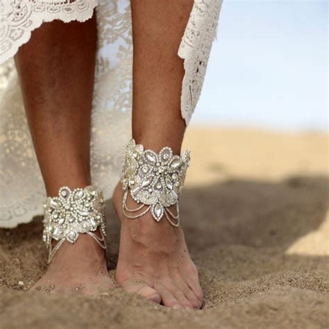 Boho Barefoot Sandalandfairy Shine Beach Wedding Barefoot Etsy