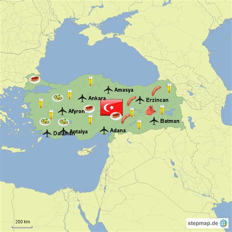 Die türkei auf der landkarte. StepMap - Türkei - Landkarte für Türkei