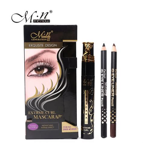 Mn Menow Brand Curl Mascara With Silicone Brush Head Set With T An Eyebrow Pencil And