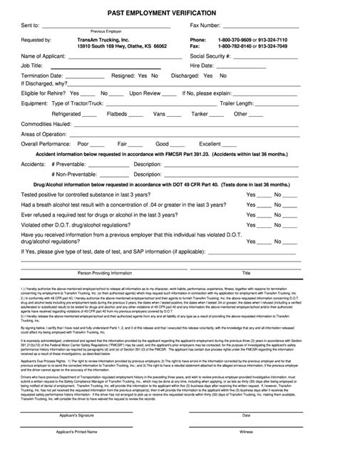 Dot Employment Verification Form Fill Out And Sign Online Dochub