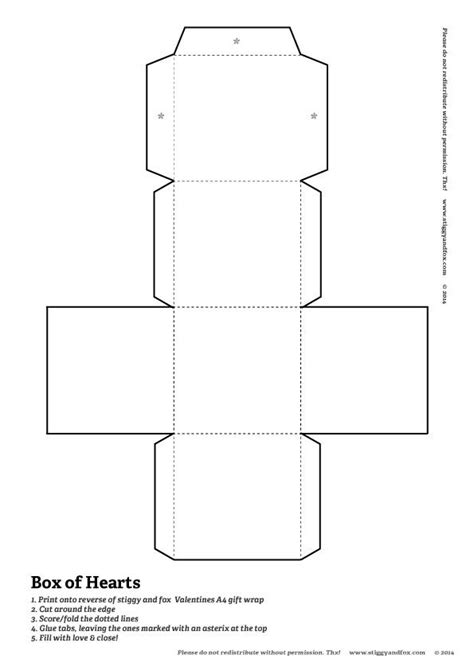 Box Of Hearts Template Heart Template Templates Printables