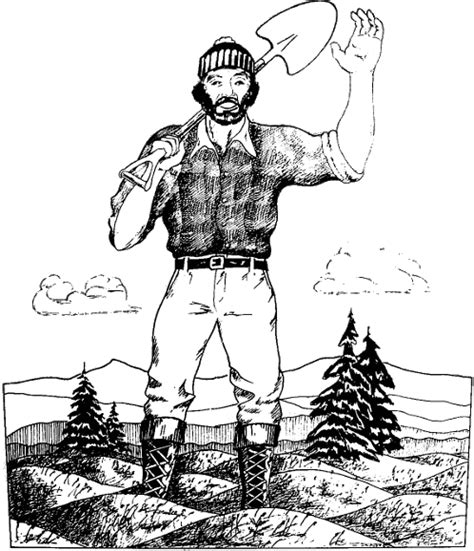 Paul Bunyan Coloring Babe Freeprintablecoloringpages Sketch Coloring Page