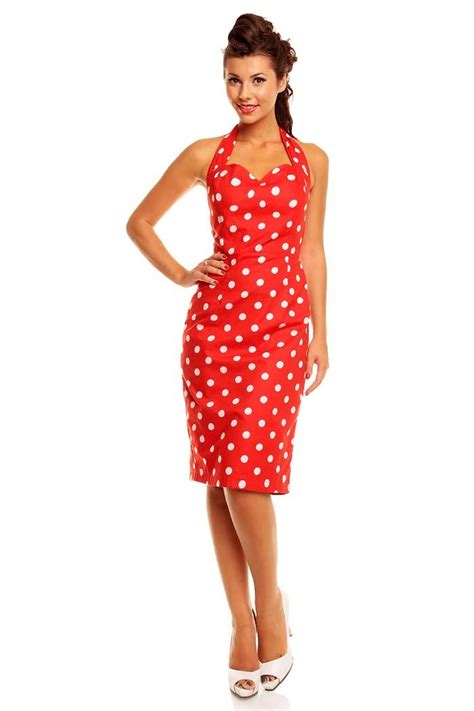 Ladies Retro Vintage 1940s Polka Dot Claudia Wiggle Pencil Skirt Dress