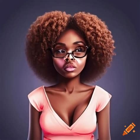 Portrait Of A Beautiful Black Girl Wearing Glasses On Craiyon