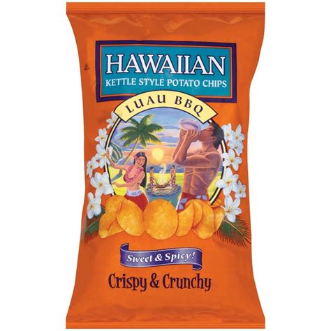 Hawaiian Crispy And Crunchy Luau Bbq Kettle Style Potato Chips 75oz