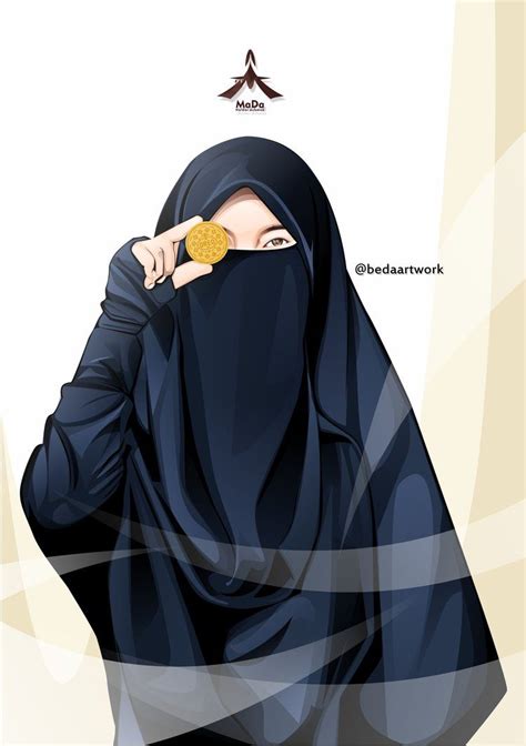 Gambar Kartun Muslimah Bercadar Denah