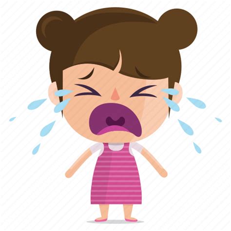 Child Crying Emoji Emoticon Girl Sticker Icon Download On Iconfinder