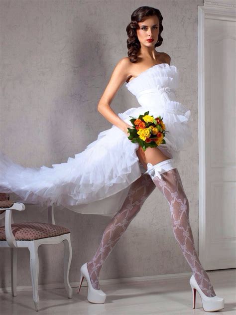 White Stockings Short Wedding Dress Bridal Gorgeous Bride