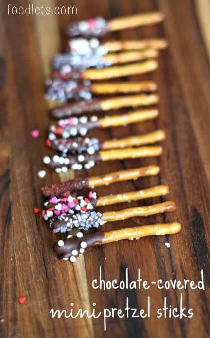 Chocolate Covered Mini Pretzel Sticks With Sprinkles Foodlets