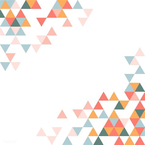 Colorful Triangle Patterned On White Background Free Image By