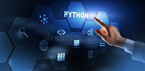 Linguagem De Programação Python No Fundo Da Sala Do Servidor Programando O Conceito De