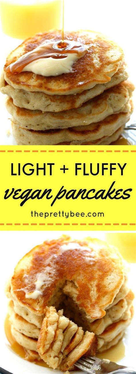 Light And Fluffy Vegan Pancakes The Pretty Bee Recipe