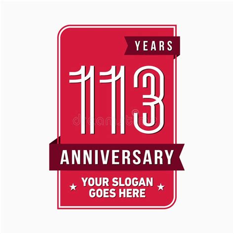 113 Years Celebrating Anniversary Design Template 113th Logo Vector