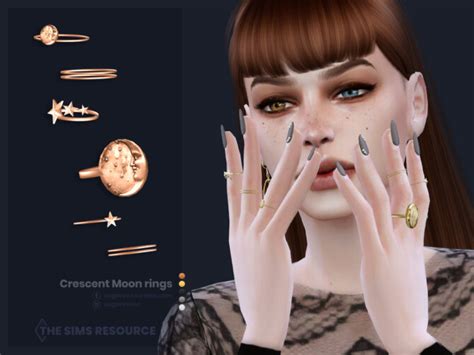 Crescent Moon Rings By Sugar Owl At Tsr Sims 4 Updates