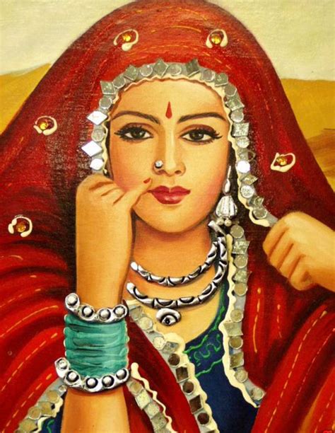 Indian Lady Rajasthani Painting Female Art Painting India Art