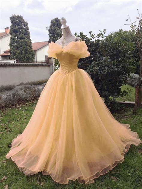 Princess Belle Gown Beauty And The Beast Costume Ball Dress Etsy