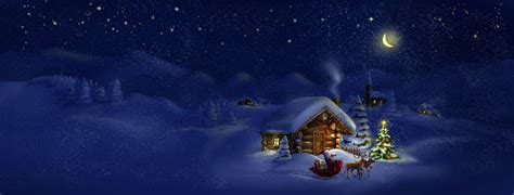 Hd Wallpaper Nature Night Winter Snow Christmas Town Lights New Year