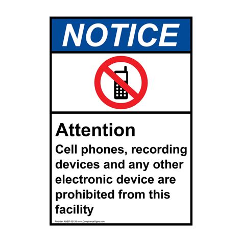 Portrait Attention Cell Phones Sign With Symbol Nhep 35138