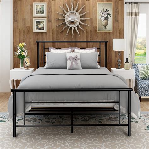 Queen Metal Bed Frame For Headboard And Footboard King Metal Bed