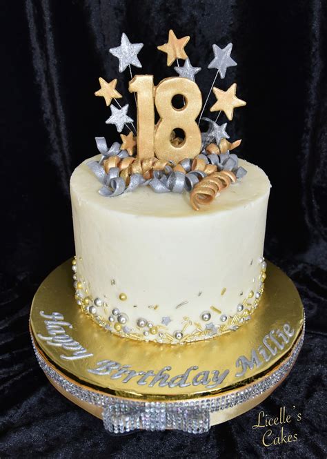 18th Birthday Cake In Gold And Silver 18th Birthday Decorations 18th