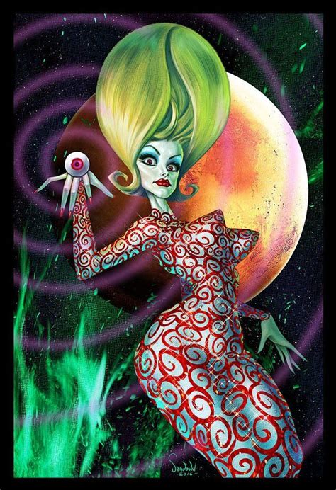 Stephen Sandoval Dream Girl Alien Art Mars Attacks Science Fiction Art