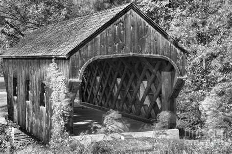 Vermont Baltimore Covered Bridge Black And White Photograph By Adam